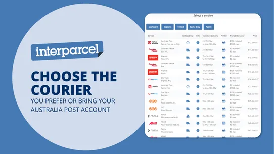 Interparcel Australia screenshot