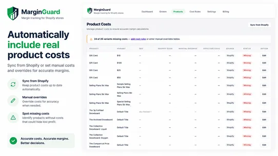 MarginGuard ‑ Profit Tracking screenshot