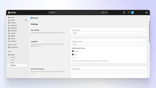 Billoop screenshot