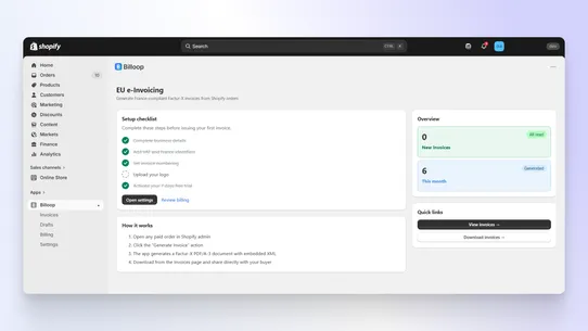 Billoop screenshot
