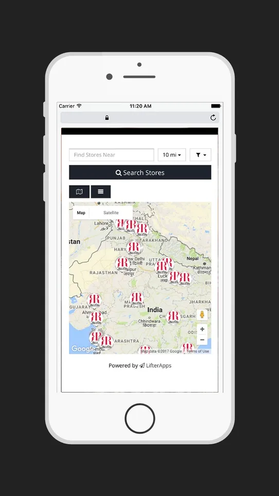 Lifter Store Locator screenshot