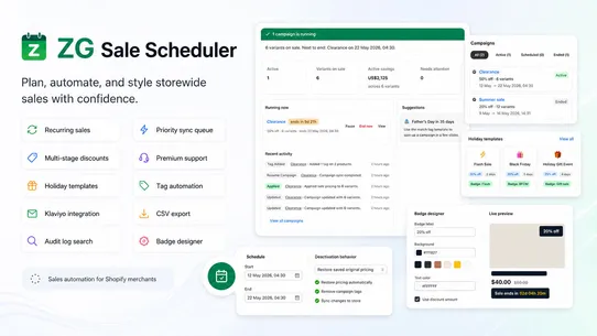 ZG Sale Scheduler screenshot