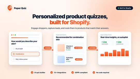 Poper Quiz: AI Product Finder screenshot