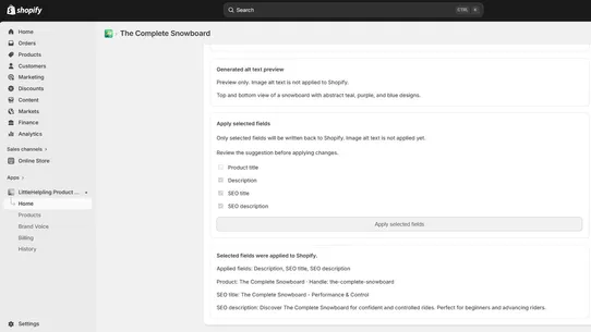 LittleHelpling Product Copy screenshot