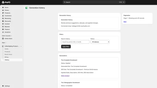 LittleHelpling Product Copy screenshot