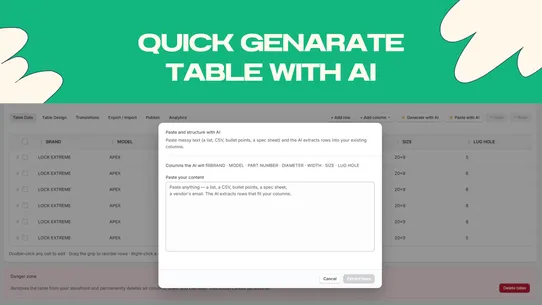 Table Pilot screenshot