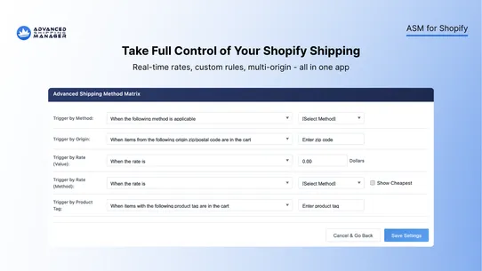 Advanced Shipping Rate Manager screenshot
