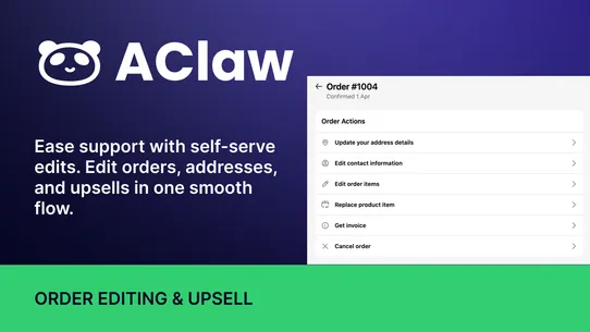 AClaw: Order Editing &amp; Upsell screenshot