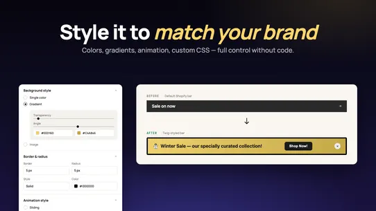 Twig ‑ Announcement Bar screenshot