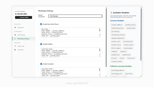 QuickSend screenshot
