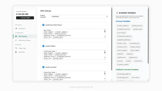 QuickSend screenshot