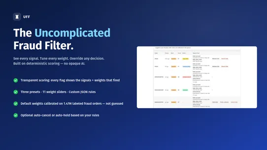 Uncomplicated Fraud Filter screenshot