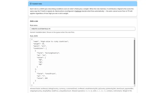 Uncomplicated Fraud Filter screenshot