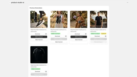 Product Studio AI screenshot
