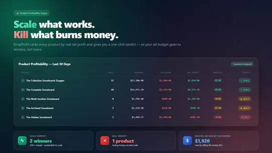 DropProfit ‑ True Profit &amp; ROI screenshot