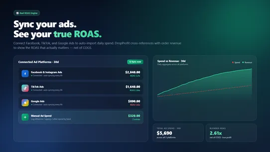 DropProfit ‑ True Profit &amp; ROI screenshot