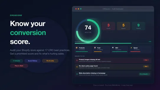 CRO Score | tips and solutions screenshot