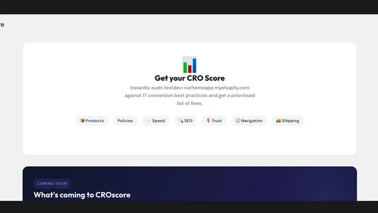 CRO Score | tips and solutions screenshot