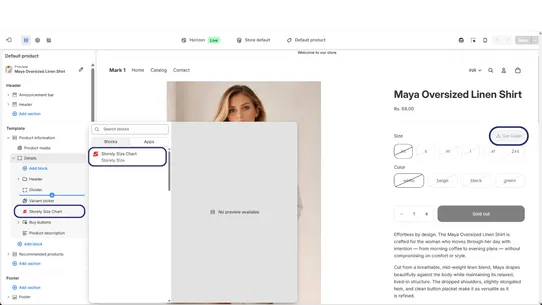 Storely Size Charts &amp; Fit screenshot