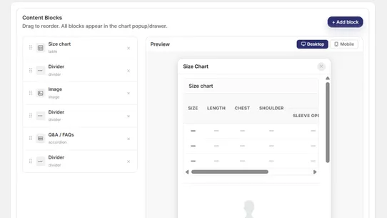 Storely Size Charts &amp; Fit screenshot