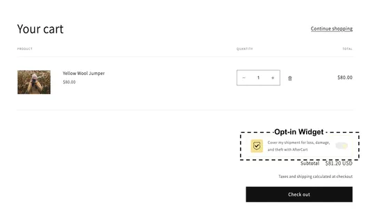 AfterCart Shipping Protection screenshot