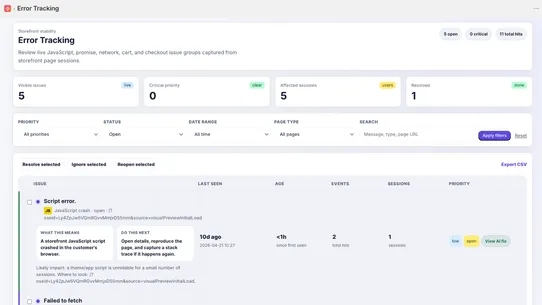 StorePulse: Monitor + AI Fixes screenshot
