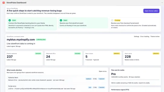 StorePulse: Monitor + AI Fixes screenshot
