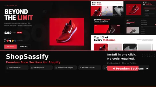 ShopSassify ‑ Shoe Sections screenshot