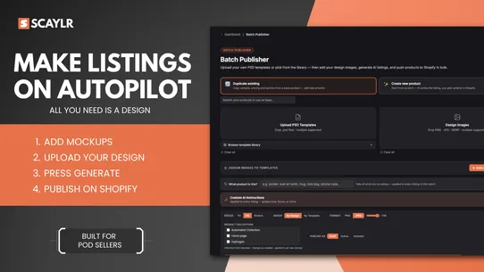 Scaylr ‑ POD Listing Generator screenshot