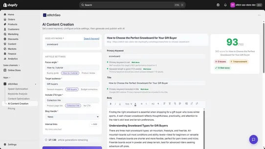 STITCH SEO screenshot