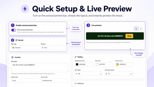 Emerge Announcement Bar screenshot