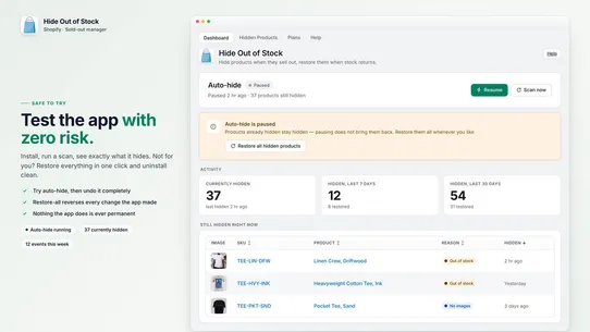 Hide Out of Stock screenshot