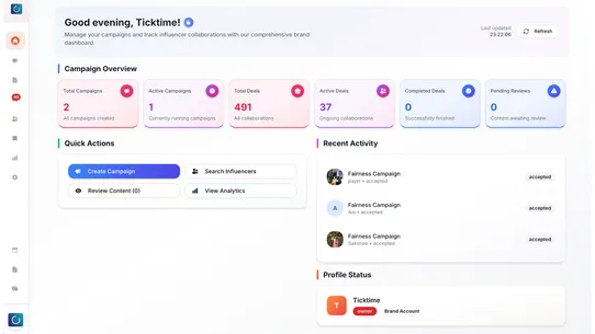 Ticktime: Influencer Marketing screenshot