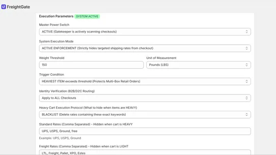 FreightGate: B2B LTL Routing screenshot