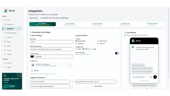 Ravvio: AI Customer Support screenshot