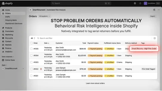 SmartReturns screenshot