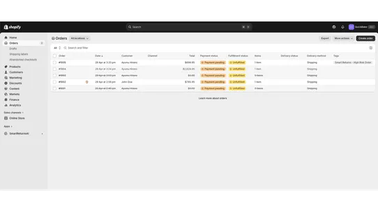 SmartReturns screenshot