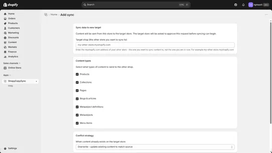 ShopyCopySync screenshot
