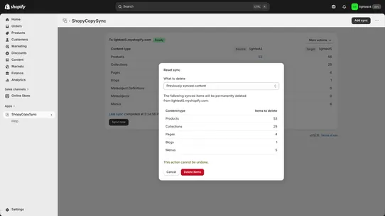 ShopyCopySync screenshot