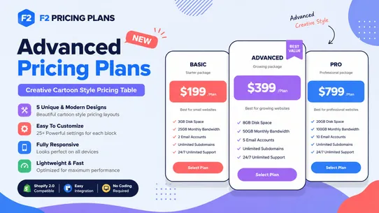 F2 Pricing Plans screenshot