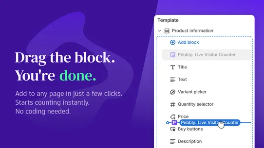 Pebbly: Live Visitor Counter screenshot