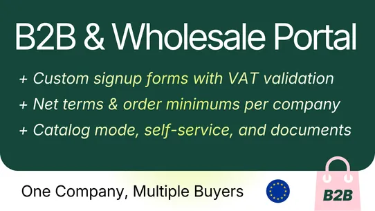 B2B &amp; Wholesale portal screenshot