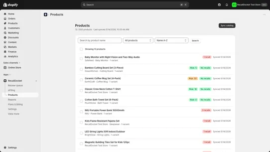 RecallDocket screenshot