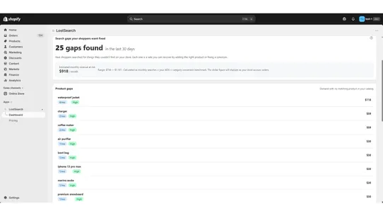 Lost Search screenshot