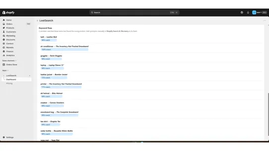 Lost Search screenshot