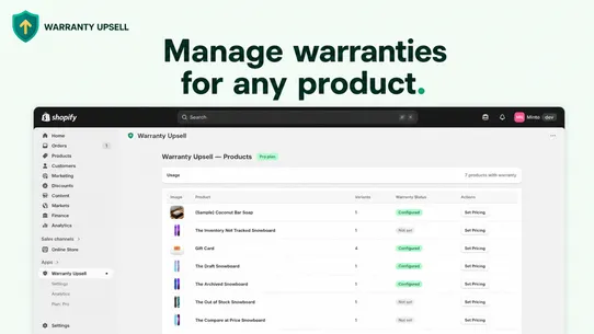Warranty Upsell screenshot