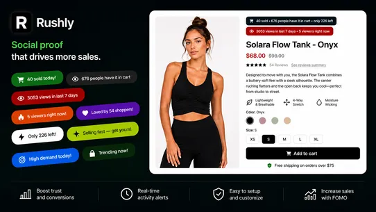 Rushly ‑ FOMO &amp; Social Proof screenshot