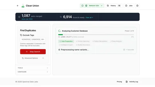 Clean Union ‑ Customer Dedupe screenshot