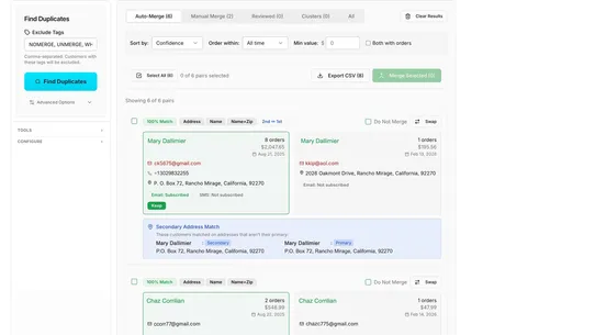 Clean Union ‑ Customer Dedupe screenshot