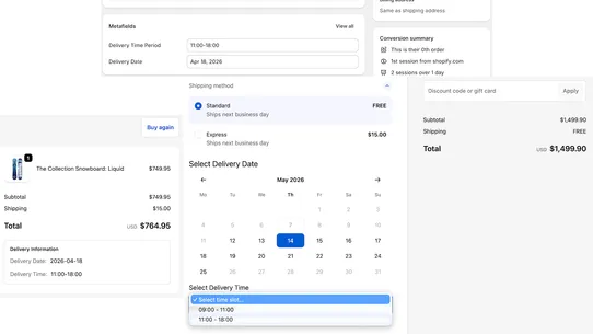Delivery Date &amp; Time Picker screenshot